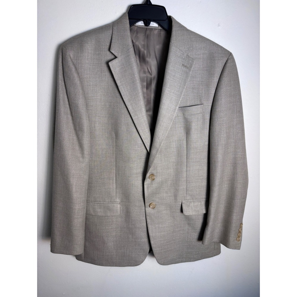 Lauren Ralph Lauren Mens 42R Tan Poly Linen Blend Two Button Blazer Sport Coat